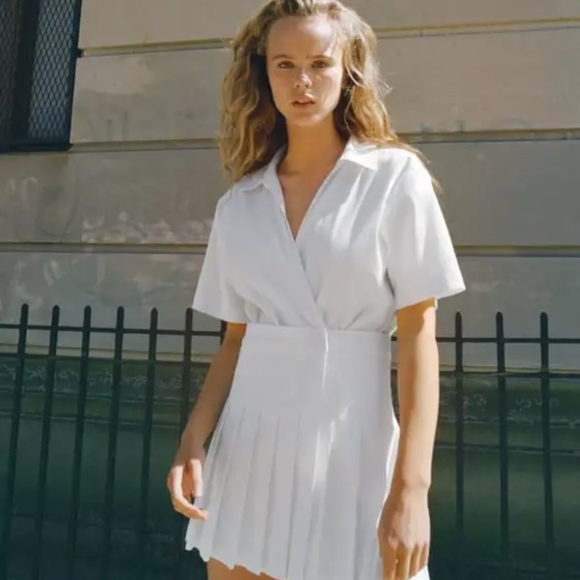 Zara Elegant White Wrap Mini Dress - Picture 4 of 11